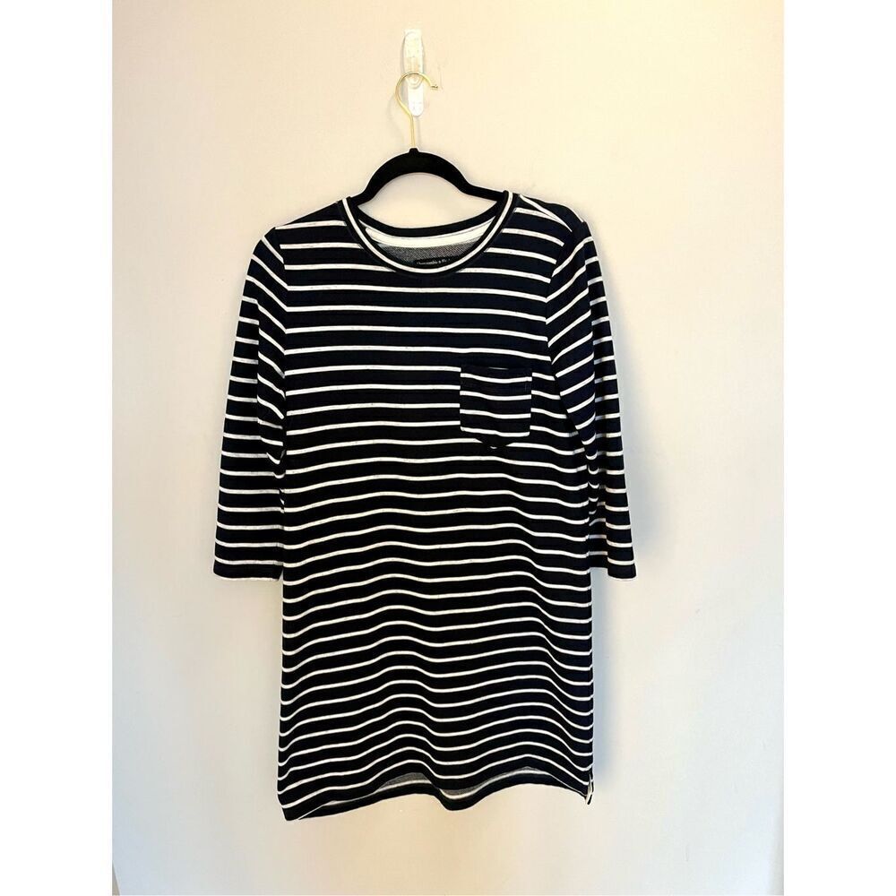 Abercrombie & Fitch navy striped knit dress small